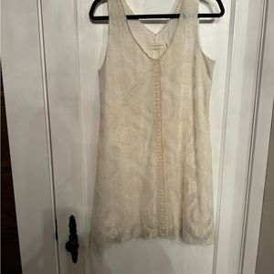 Johnny Was 4 Love and Liberty lave dress in cream, size medium